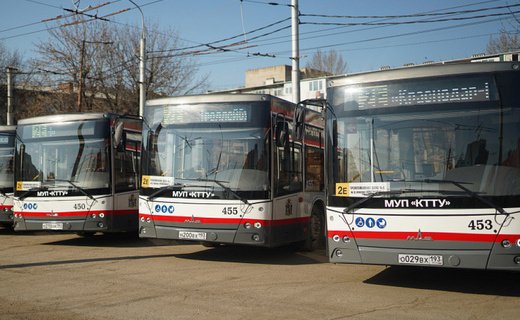 В Краснодаре с 16 февраля на маршруте № 2Е начнут работать семь новых низкопольных автобусов МАЗ