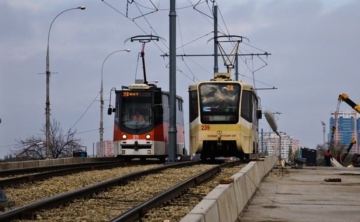 Из-за ремонта трамвайного переезда в Краснодаре временно изменились трамвайные маршруты № 4, 5, 6, 7, 8, 20 и 22