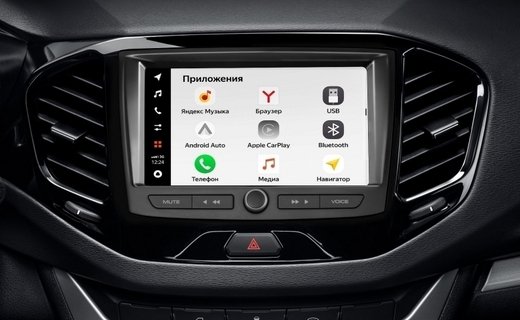 Интеллектуальная система Lada EnjoY Pro поддерживает Apple CarPlay, Android Auto, а также сервисы Яндекс.Авто