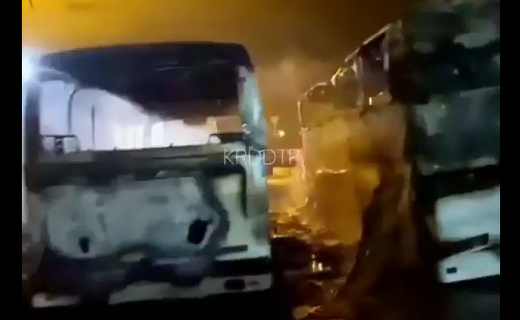 За минувшую ночь в различных районах Краснодарского края сожгли семь автобусов
