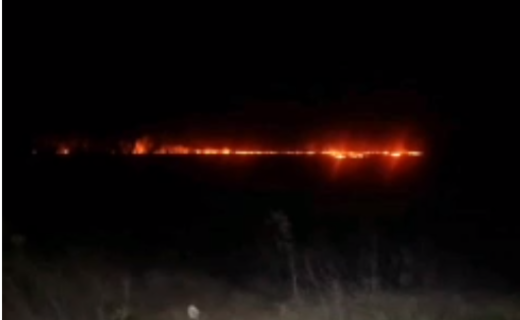 В Сети Интернет появилось видео возгорания вдоль трассы в Теучежском и Тахтамукайском районе республики