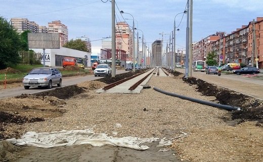 Мэр Краснодара раскритиковал темпы строительства трамвайной линии по ул. Московской