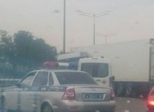 На Ейском шоссе развернуло ехавшую из краевого центра в сторону Новотитаровской фуру