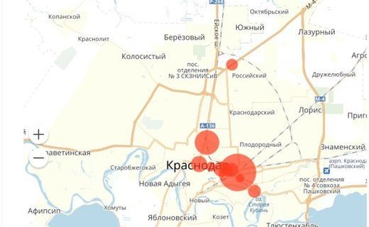 В очередной раз сервис «Яндекс» отметил на карте места где чаще всего регистрируют ДТП