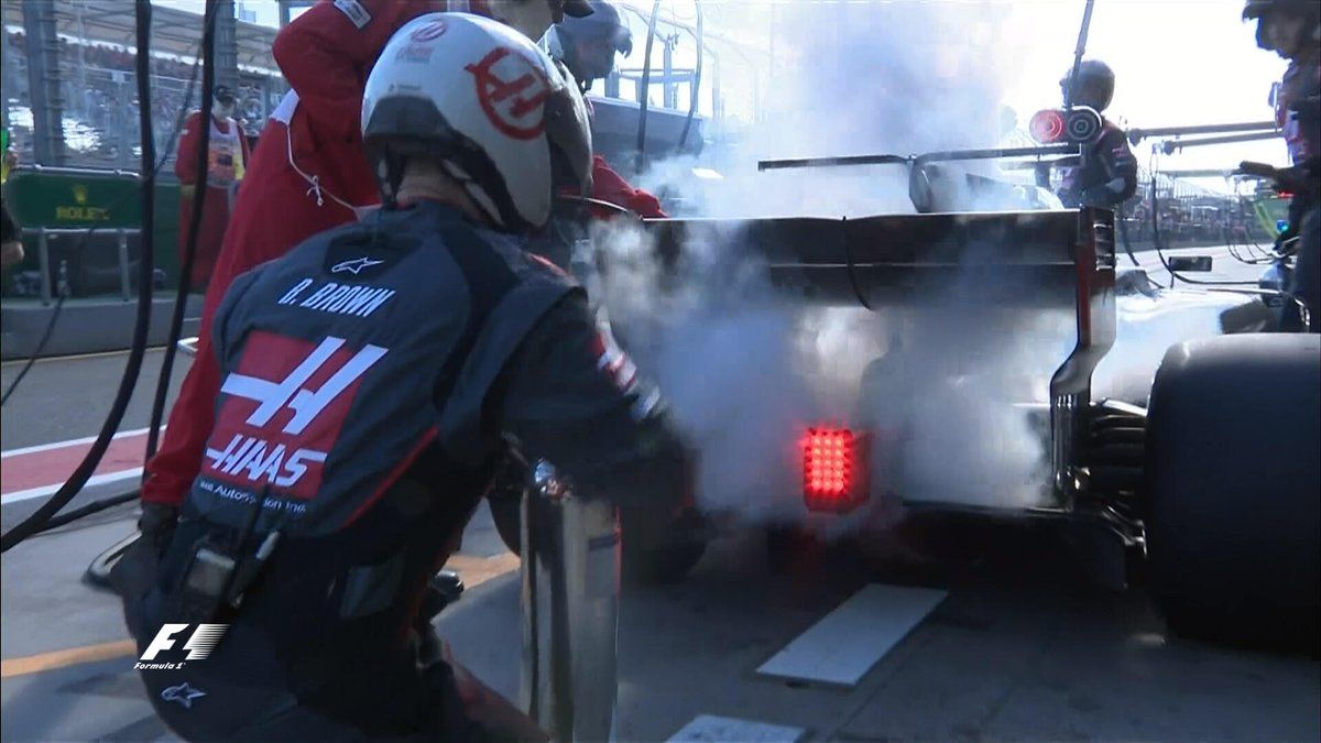 Сход Грожана (Haas F1)