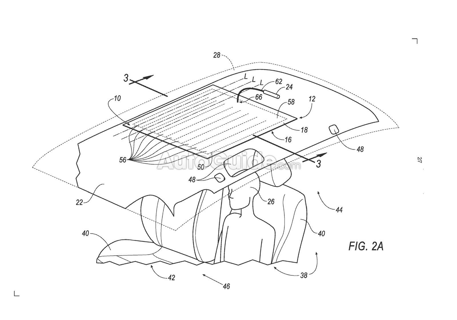 Компания Ford запатентовала новый выд автомобильной подушки безопасности  потолочную